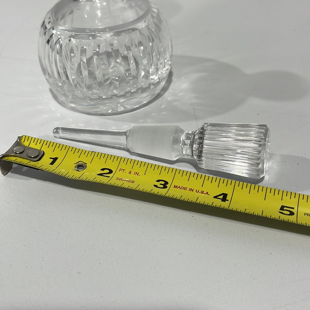 Vintage Waterford Vanity Crystal Perfume Bottle with Beveled Stopper Dauber - Picture 14 of 15